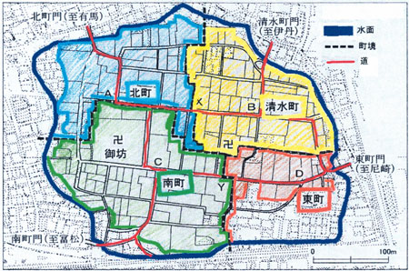 塚口寺内町復元図