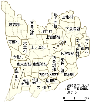 1881年7月、戸長役場分画図