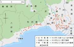 松平氏時代（公収後）の西摂尼崎藩領村々
